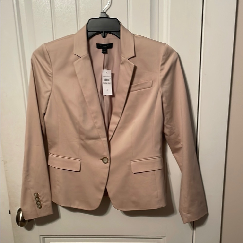 Ann Taylor Cotton Blend Women's Beige Blazer Size Small NWT